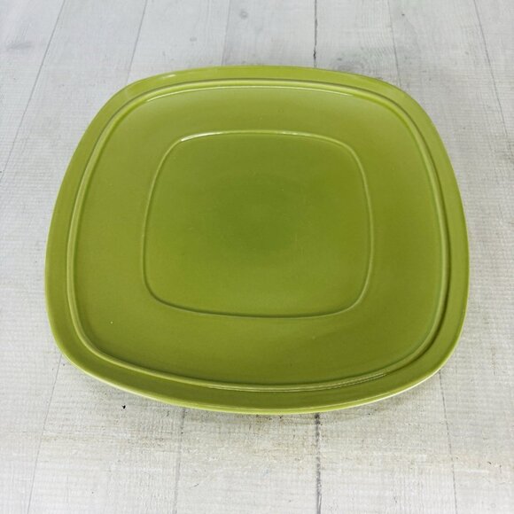 Home Trends CANOPY PEA POD Green Embossed Square Porcelain Dinner Plates Set 3 - Picture 6 of 16
